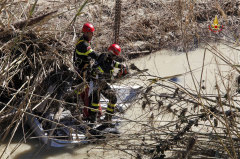 Vigili del Fuoco impegnati nell'Ete Morto dopo un'esondazione