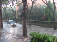 Viale Garibaldi allagato a Senigallia