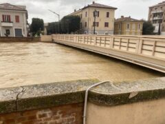 Piena del fiume Misa 11 dicembre 2021 - ponte Angeli dell'8 dicembre 2018