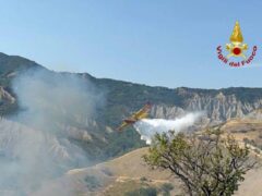 Incendio nei dintorni di Ascoli