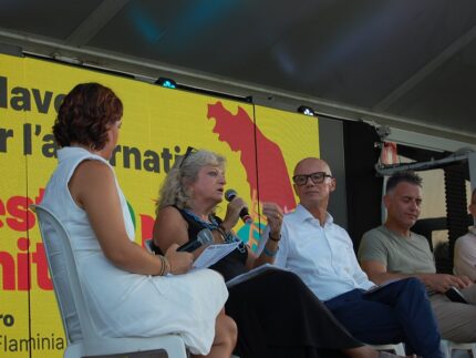 Claudia Mazzucchelli (Uil Marche) alla Festa dell'Unità di Pesaro